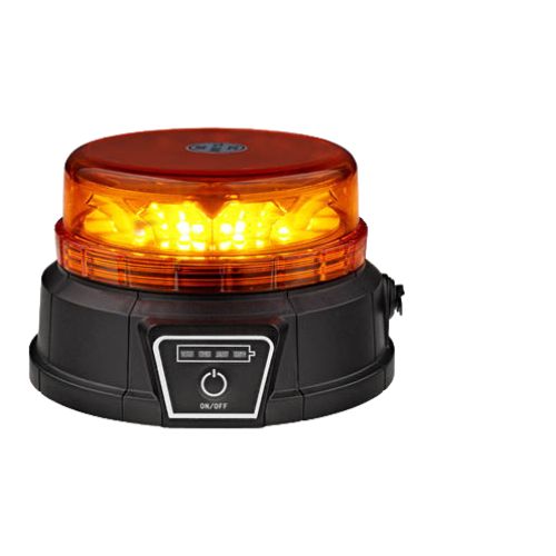 Battery Operated Beacon - Amber Colour, Magnetic Base & Rechargeable, LAP Electrical - LPB 020BAT